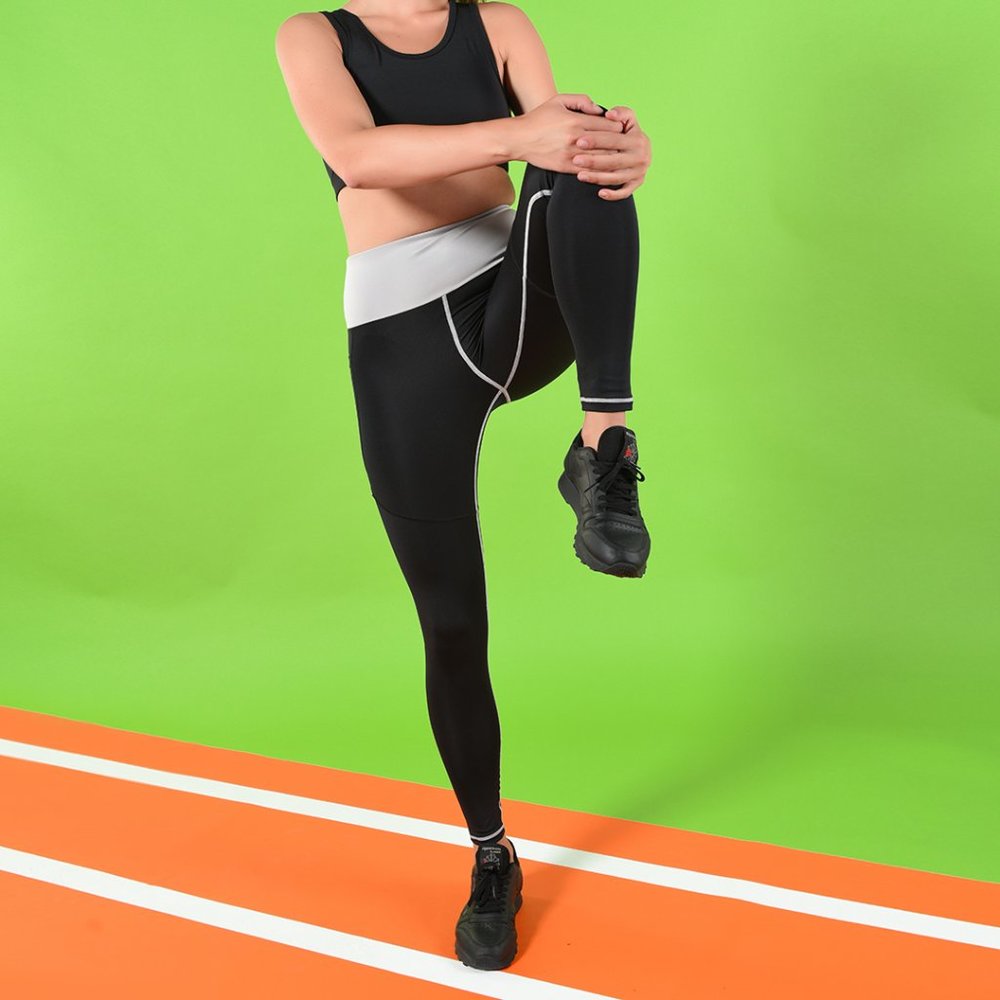 (Made in Turkey) Yoga Pants Leggings Active Cr Gry